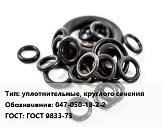 Кольцо РТИ уплотнительные, круглого сечения 047-050-19-2-2 ГОСТ: ГОСТ 9833-73